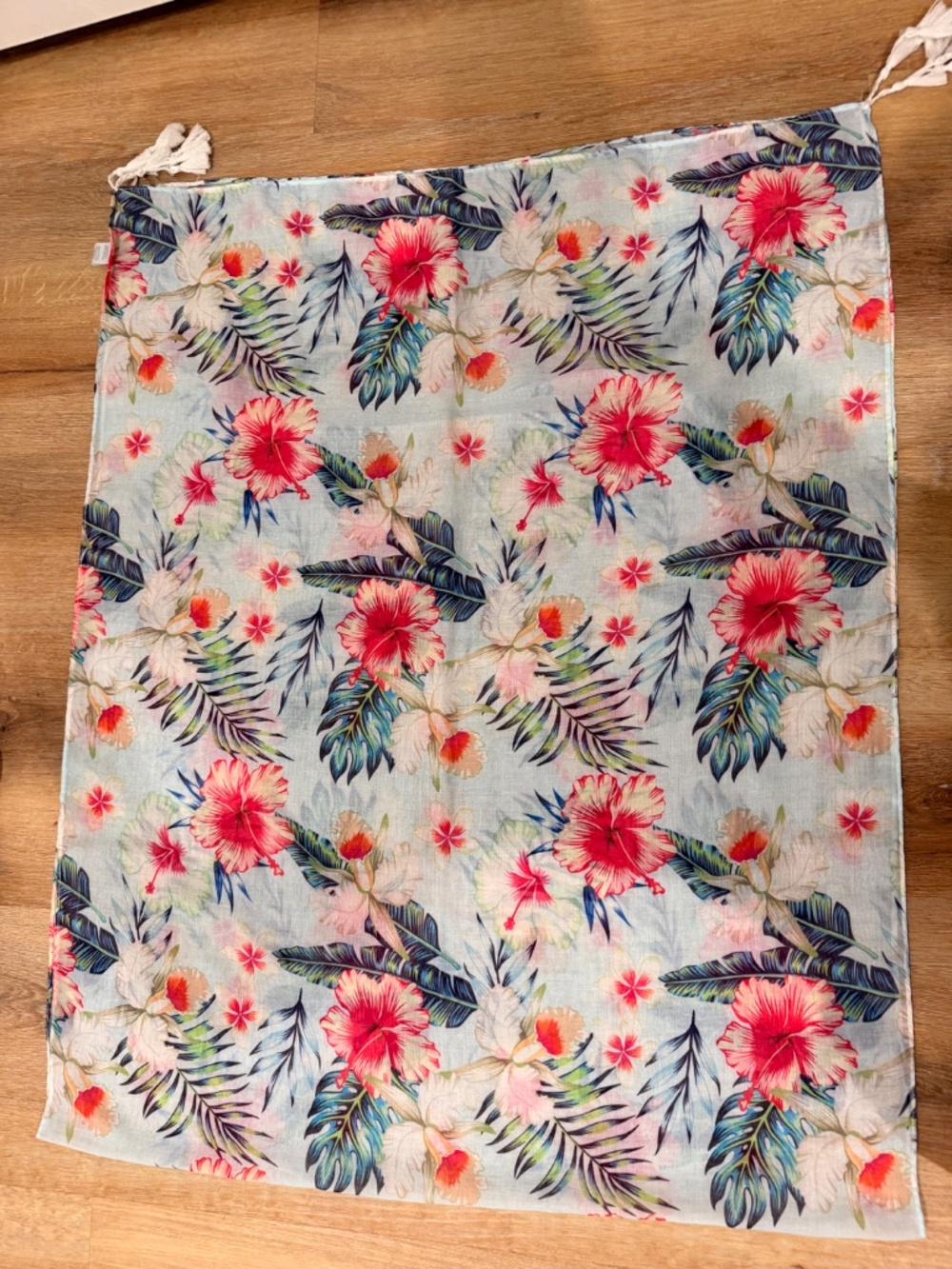 Tommy Bahama Tropical Floral Tassel Beach Sarong Cover Up - Picture 2 of 4